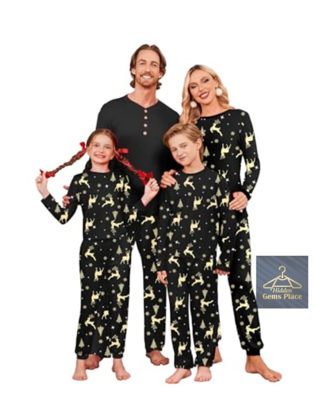 Men's Christmas Pajama Set Henley Top Jogger Lounge Sleep Set